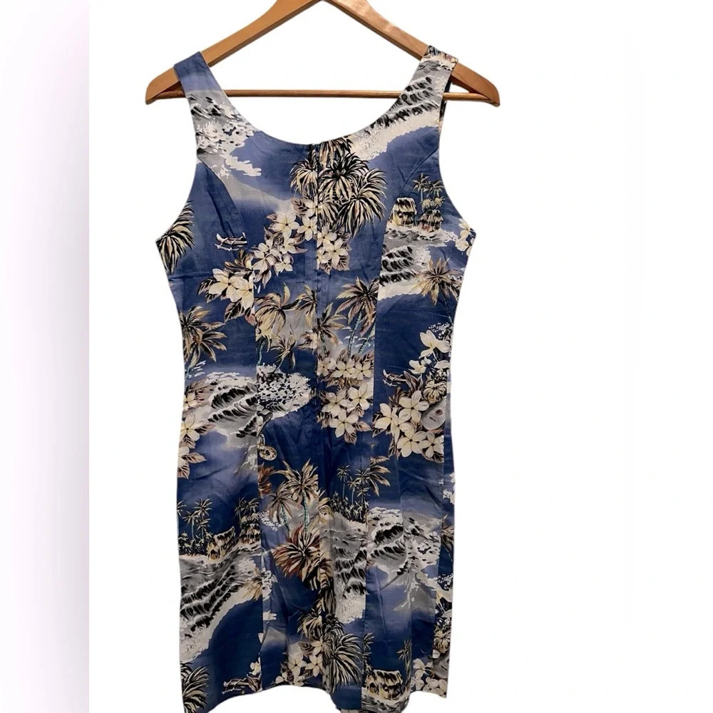 Vintage Hilo Hattie Hawaiian Original Blue Floral Mini Dress Junior Size 7